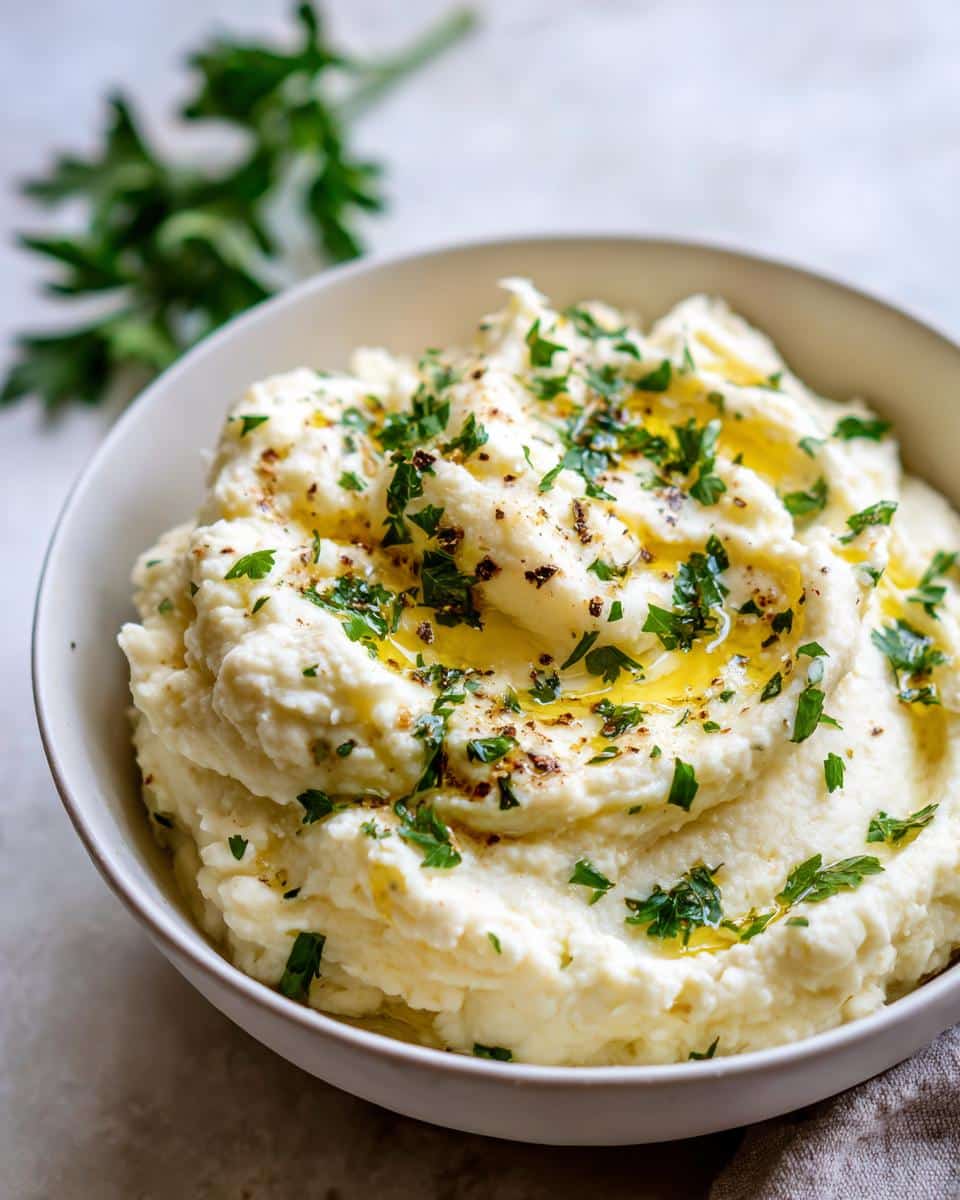 truffle mashed cauliflower low carb - detail 1