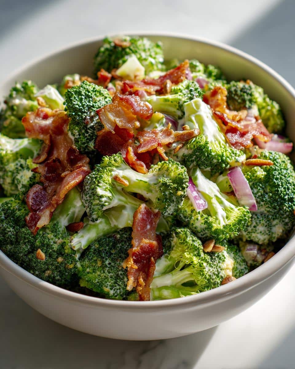 Irresistible Broccoli Bacon Salad with Mayo in 25 Minutes