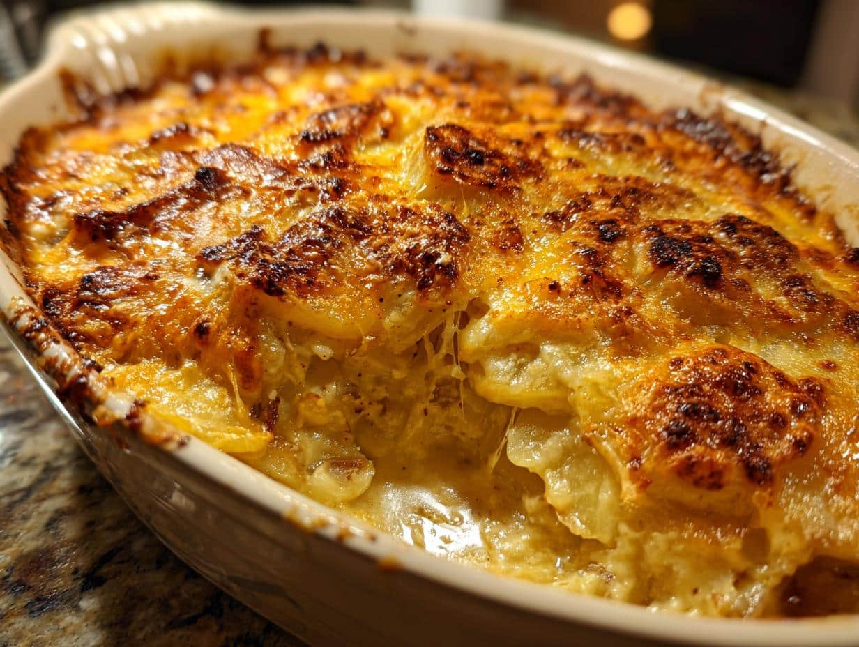 Irresistible Cheesy Potato Casserole Recipe in 4 Simple Steps 4 Cheesy Potato Casserole - detail 1