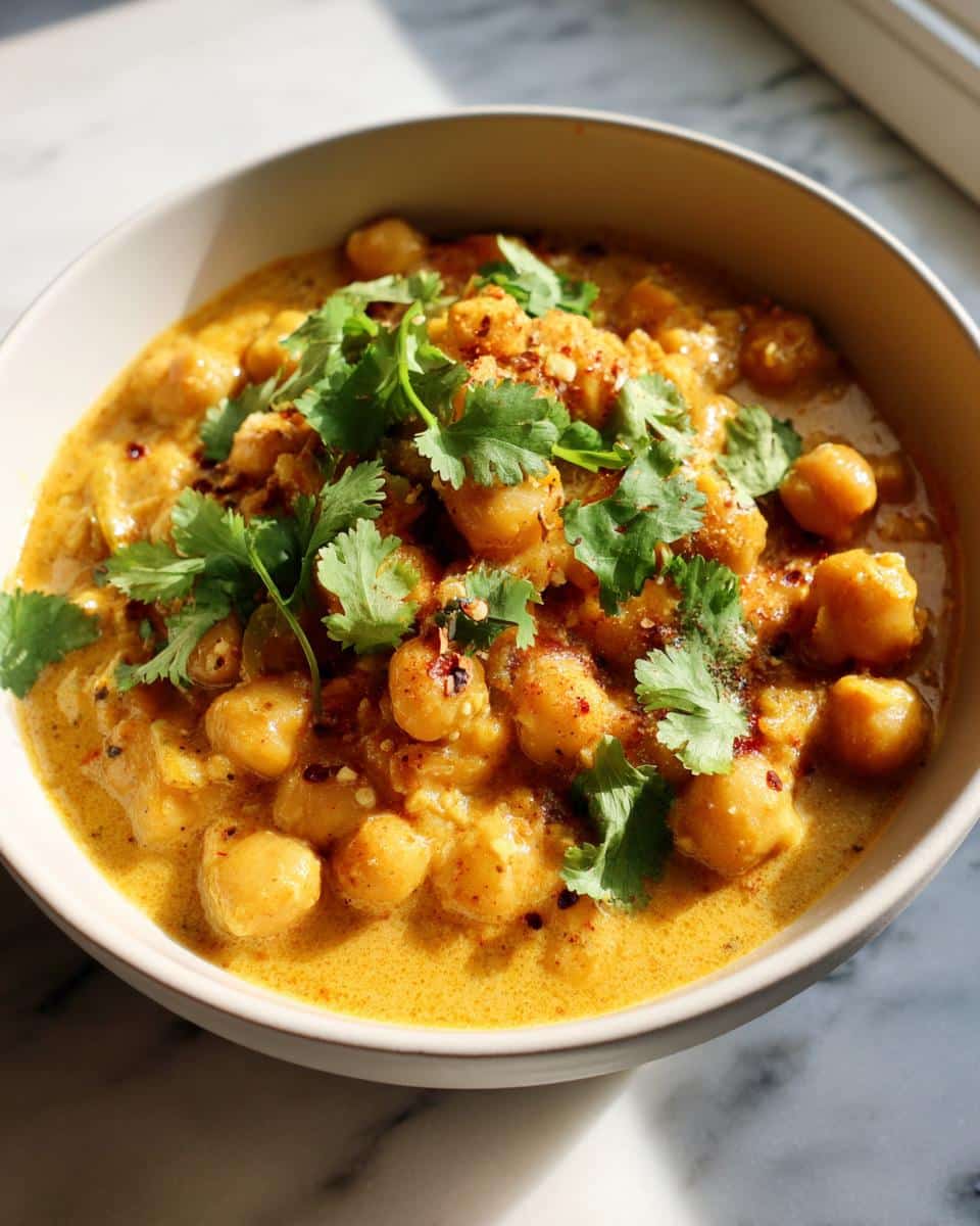 Creamy Chickpea Curry Coconut Milk Recipe in 30 Minutes