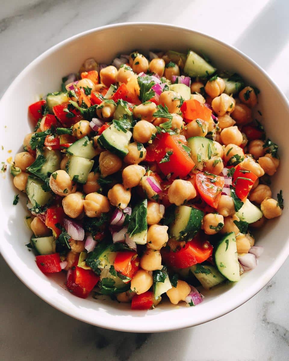 10-Minute Clean Eating Chickpea Salad That Tastes Amazing