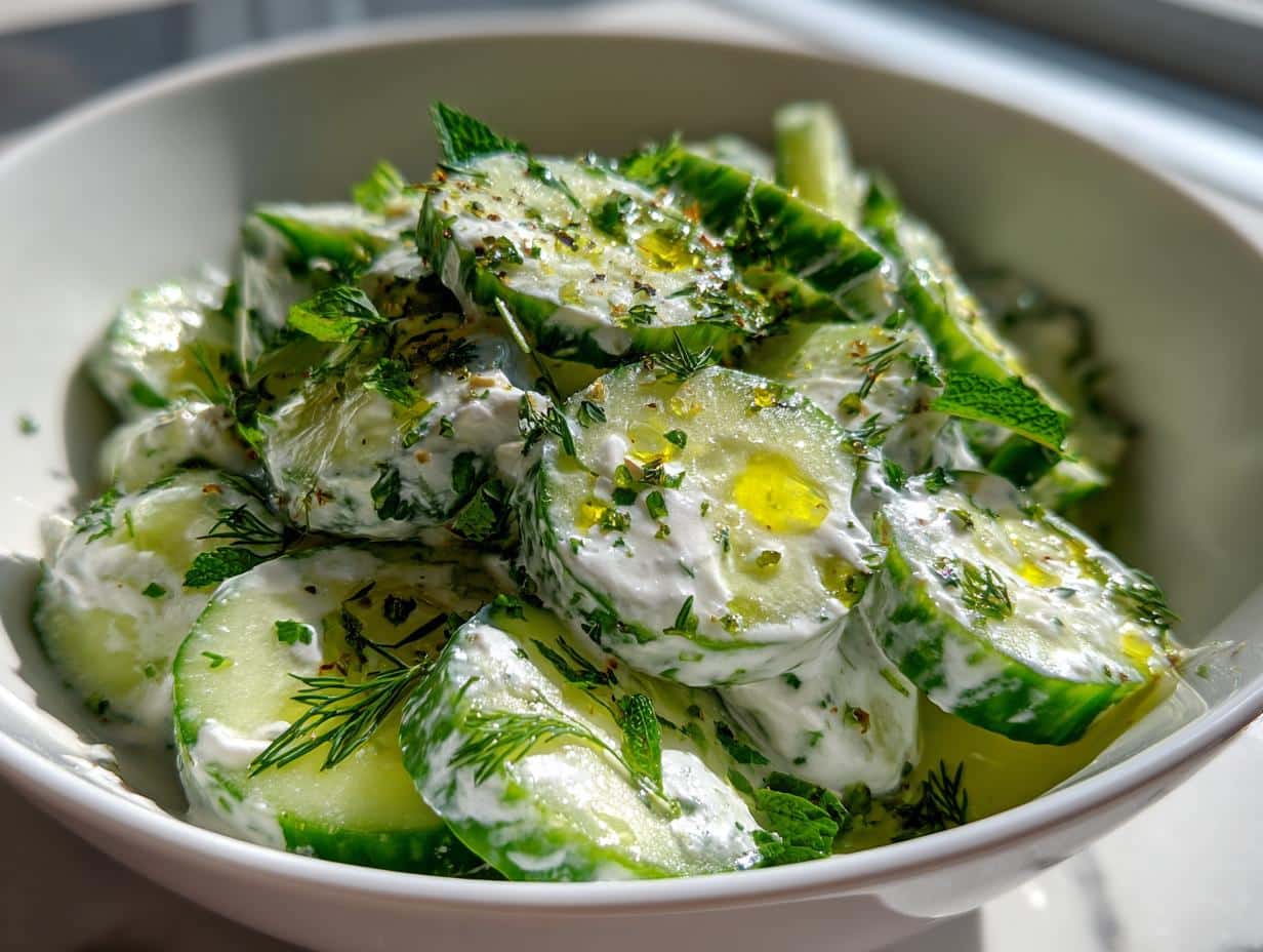 Greek Yogurt Cucumber Salad - detail 1
