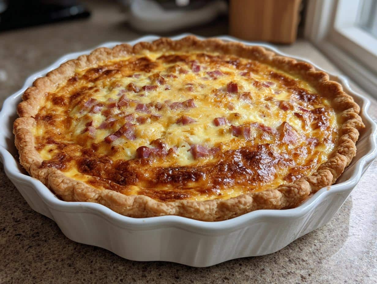 Irresistible Ham & Cheese Quiche Easter Recipe for 6(summary: Delicious ham & cheese quiche perfect for Easter brunch serves 6)