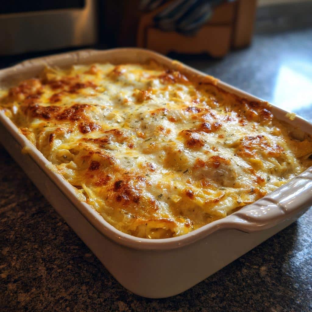 Creamy King Ranch Chicken Casserole in 3 Easy Steps