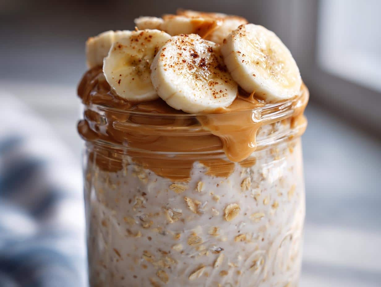 **Peanut Butter Banana Overnight Oats: 5-Minute Breakfast Bliss!**