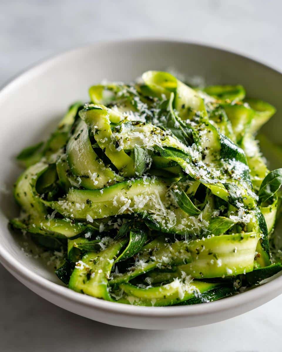 Lemon Parmesan Zucchini Ribbon Salad Recipe in 10 Minutes